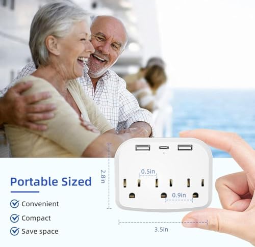Cruise Ship Power Strip: Multiple Outlets for Your Cruise Cabin, Protect Your Electronics from Power Surges